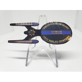 Thin Blue Line Police Challenge Coin - This far, no Further
