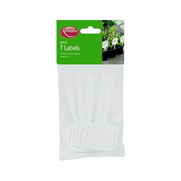 Pack of 10 plastic reusable T shaped plant labels