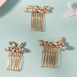 BERYUAN Butterfly Rhinestone Hair Comb Teardrop Rhinestone Wedding Headpiece Mini Crystal Hair Comb for Women(3pcs)