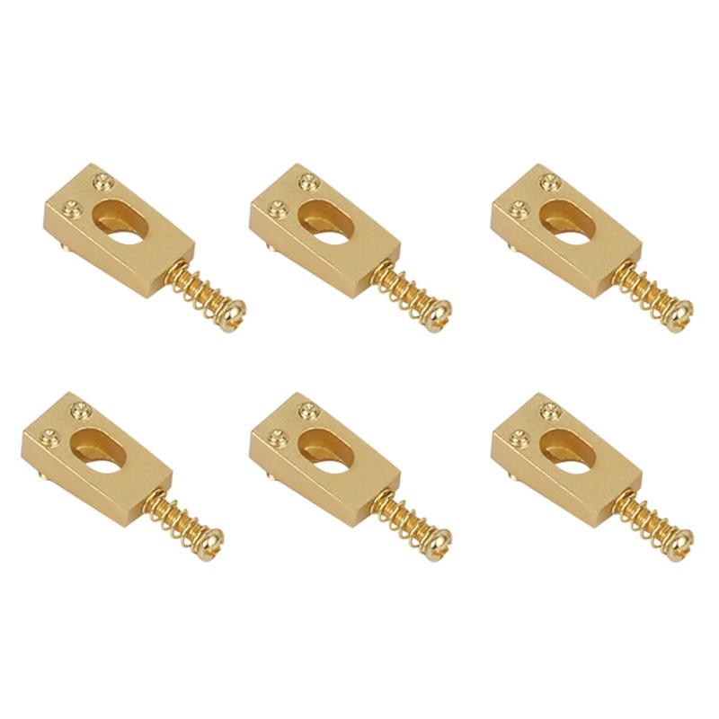 6Pcs Guitar Bridge Saddle Brass String Saddles Replacement Electric Guitar