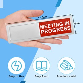 BUZIFU English Privacy Sign Vacant/Meeting In Progress Sliding Sign Vacant Occupied Sign In a Meeting Door Sign Slider Door sign Tells Whether Room Vacant or Occupied for Home Office Restroom