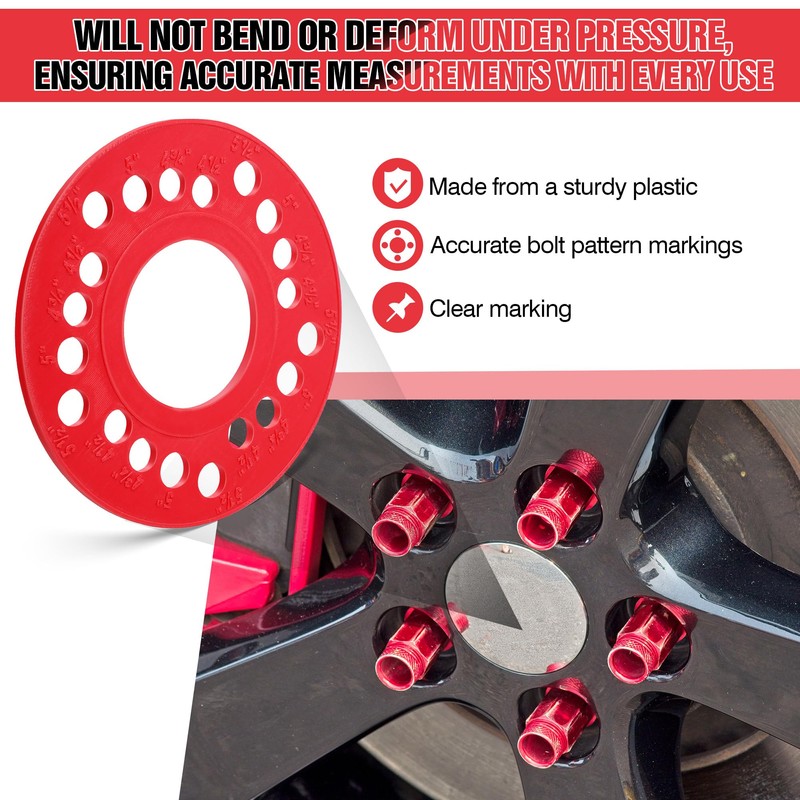 Feekoon 2 PCS Wheel Bolt Pattern Measuring Tool, 5 Lug