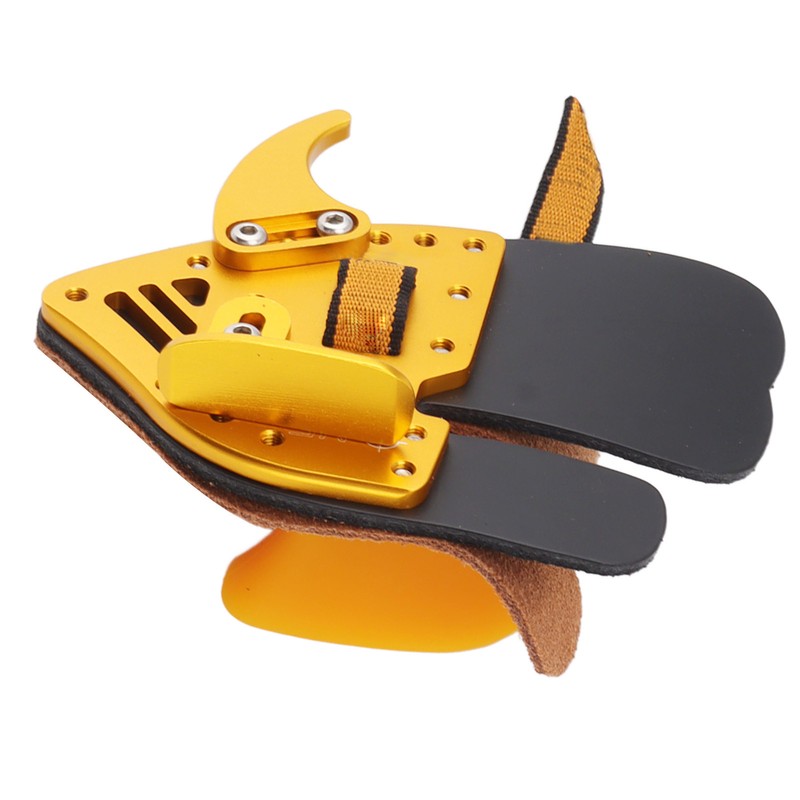 Shooting Tabs Golden Gold and Black Leather Archery Finger Guard