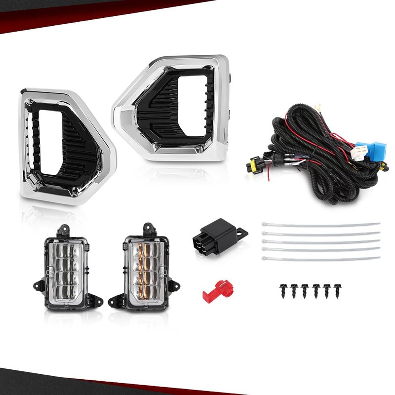 CROSSDESIGN Switchback LED Fog Lights w/Switch & Bezel Compatible with