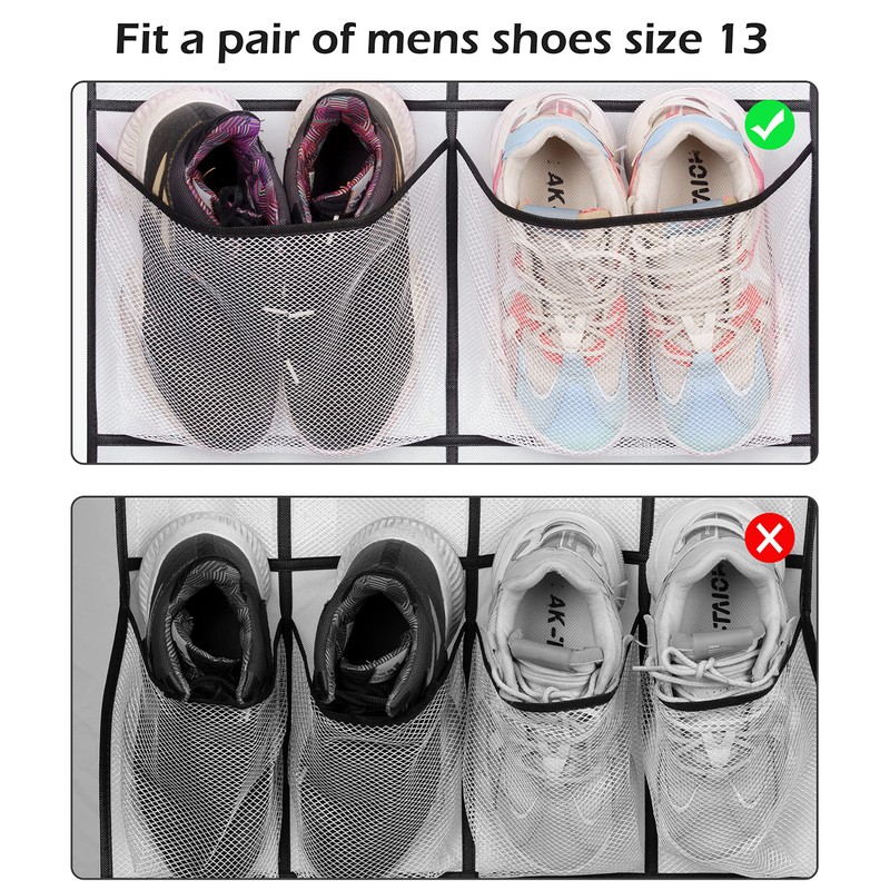 KIMBORA Over The Door Shoe Organizer 12 Large Mesh Pockets