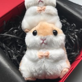 ZAYOIZY 2 Cute Little Stuffed Hamsters Keychains Backpack Charms Adorable Soft Keyrings Pendants for Christmas/Valentine' s Day Gift
