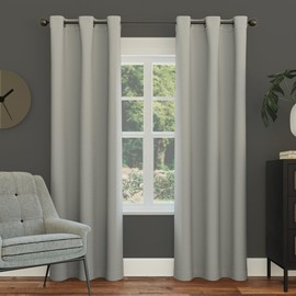 Sun Zero Easton Energy Saving Blackout Grommet Curtain Panel, 40" x 63", Silver Gray