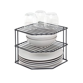 simplywire – 3 Tier Plate Rack - Kitchen Cupboard Organiser – Black