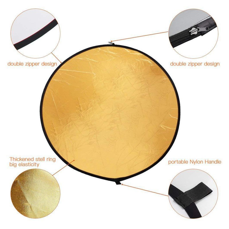 5 in 1 Photography Light Reflector Collapsible Lighting Round Reflector