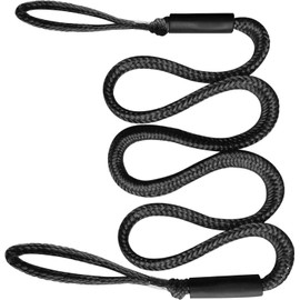 Bungee Boat Dock Line,Dock Tie Mooring Rope Stretchable Docking String with Foam Float for Pontoon,Jet Ski, SeaDoo,WaveRunner,Kayak,Boating Gifts for Men,Fishing Boat Accessories,7-10FT (Black)