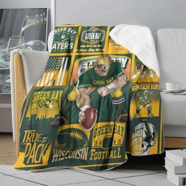 Generic Football Team Color Fleece Throw Blanket Gifts for Men Women, Throw Blanket 60x50 Inches, Lightweight Warm Football Fleece Blanket for Sofa Bed Couch Living Room Chair, Mt-gb