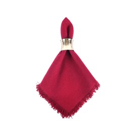 DII Everyday Collection, Fringed Solid Tabletop, Napkin Set, Wine, 6 Piece