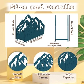 SUPERDANT Mountains and Forest Wooden Napkin Holder for Tables Wood Serviette Holders 3D Hollow Carving Cocktail Paper Tissue Dispenser Practical Decoration for Kitchen Countertop Dining Room Cafe