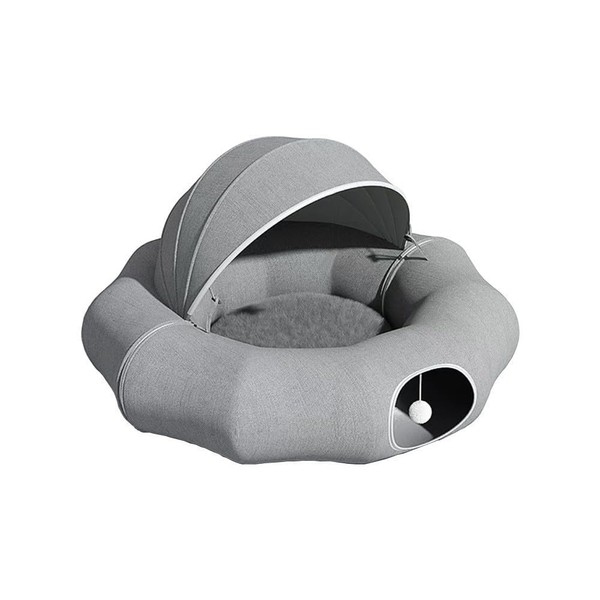 Teeloray Cat Tunnel Bed with Tent, Cat Tunnels for Indoor