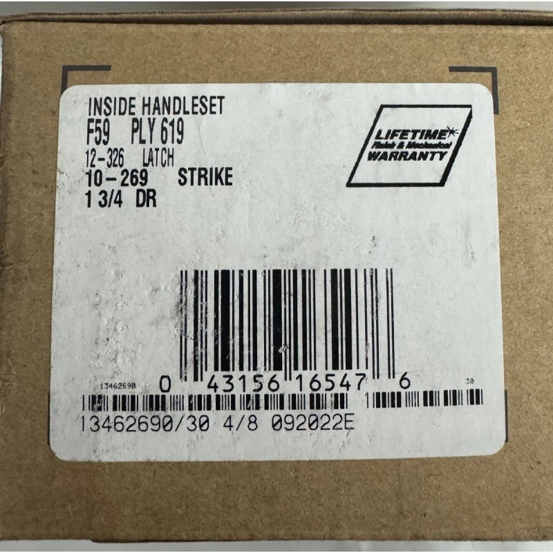 Schlage NEW SCHLAGE INSIDE HANDLE SET F59 PLY 619 LATCH