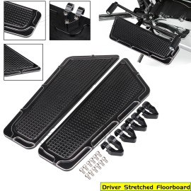 Unbranded Black CNC Driver Stretched Floorboard For Harley Touring Softail FL 1986-2020