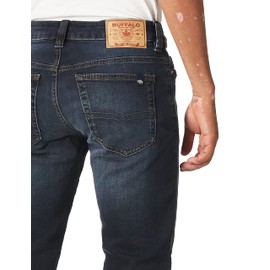 Buffalo David Bitton Men's Relaxed Straight Driven Jeans, Crinkled and Sanded Indigo, 36x32