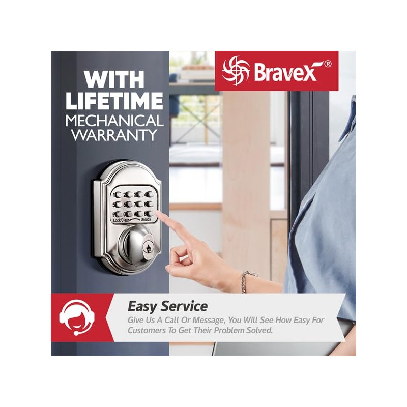 Keyless Entry Keypad Deadbolt Door Lock, Zinc Alloy Sabbath Lock