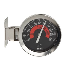 TFA Dostmann Oven Thermometer Analogue 14.1030.60 for Temperature Monitoring of the Oven Made of Stainless Steel for Hanging or Standing up to 300 Degree C Silver