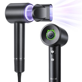 Hair Dryer - 110000 RPM High Speed Blow Dryer for Fast Drying with Brushless Motor, 200 Millions Negative Ionic, Low Noise, LED Display, 4 Temps & 3 Speeds, for Home Travel Salon, Black