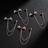 QPHYFXF Men's Batwing Brooch Set with Teardrop Gems & Fringe