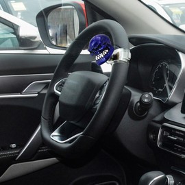 Arenbel Car Turning Assist Grip Handle Skull Steering Wheel Spinner Booster Knob Fit Most Vehicles Trucks Tractors Boats, Blue