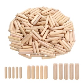 DCJWQ 120 Pcs Assorted Wooden Dowels M6 M8 M10 Birch Grooved Plugs Furniture Woodwork Grooved Fluted Pin Craft 6mm 8mm 10mm, Beige