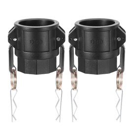 PATIKIL Poly Cam Lock Fittings, 2 Pcs 1.5" Part D Female Adapter x Female Thread Cam Groove Hose Fittings Polypropylene Cam Lock Fittings, Black