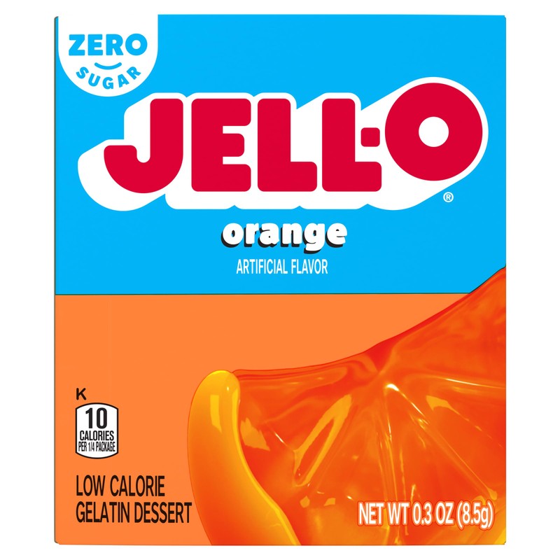 Jell-O Orange Gelatin, Sugar Free, 0.3 oz (4-pack)