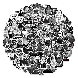 Horror Movie Stickers, 100PCS Waterproof Cool Stickers Scary Movie Thriller Killer Role Stickers Decals for Laptop, Water Bottle, Phone, Luggage, Bike