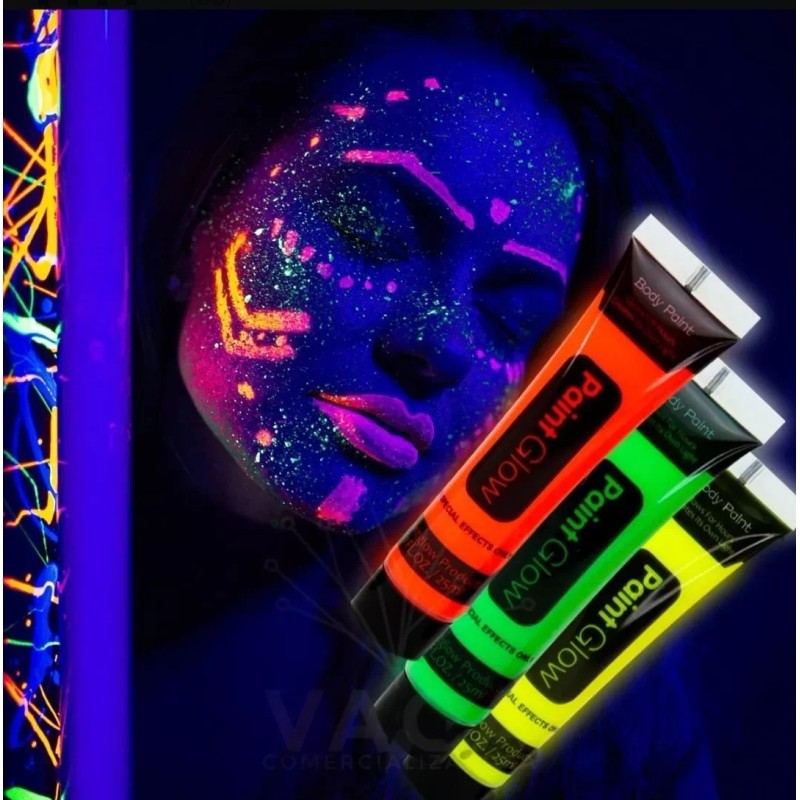 Go Shopgo 48 Tubo Pintura Fluorecente Neon Corporal Maquillaje Luz