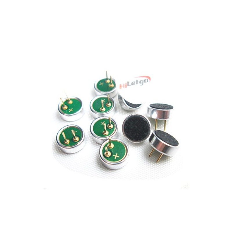HiLetgo 10pcs Electret Condenser Microphone 52dB MP3 Microphone Accessories 6x2.2mm