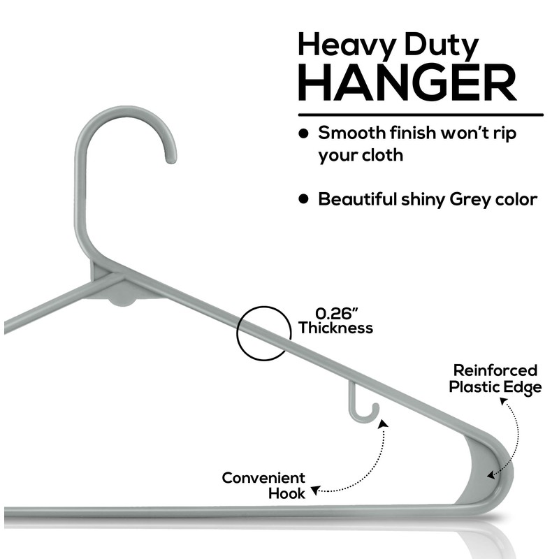 Utopia Home Plastic Hangers 50 Pack - Clothes Hanger with