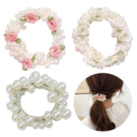SIVZUMO Hair Accessories Women's Hair Bobbles, Pearl Hair Ties, Elastic Ponytail Holder Headbands, Hair Accessories for Women, Girls, Ladies, Children (Pack of 3)