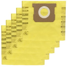 5 Pack 91964 Type D Vacuum Filter Bags Compatible with Shop-Vac 4 Gallon Vacuum, Replacement 9196400 9196433 High Efficiency Dust Collection Bag