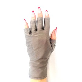 ManiGlovz - The ORIGINAL UPF 50+ UV Light Protective Nail Gloves | Gel Manicure Gloves and Anti UV Fingerless Gloves for Women | Can be Used as Sun Protection Gloves for Driving | Grey