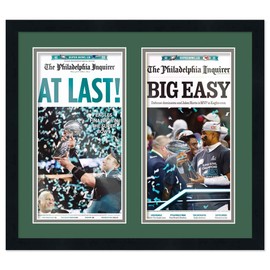 CountryArtHouse 11x22 Newspaper Frame - with Green and Silver Double Mat - Made to Display 2 Newspapers Measuring 11x22 inches