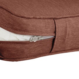 Classic Accessories Montlake Water-Resistant 21 x 19 x 3 Inch Rectangle Outdoor Seat Cushion Slip Cover, Patio Furniture Chair Cushion Cover, Heather Henna Red, Patio Furniture Cushion Covers