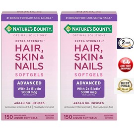 Hair, Skin & Nails Rapid Release 300 Softgels 2x150 With 2x Biotin Argan-Infused