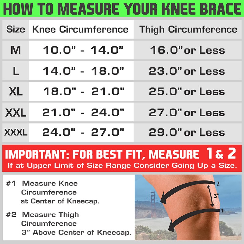 TechWare Pro Knee Brace Support - Relieves ACL, LCL, MCL,
