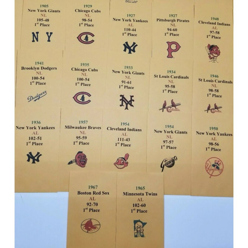 Strat-O-Matic Strat-O-Matic Baseball 42 Old Timers Teams Storage Envelopes with