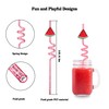 Laveroar Plastic Straws, 4 Pcs Curly Straws, Summer Sunshine Beach