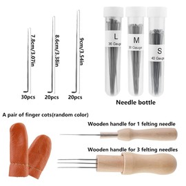 74 Pcs Needles Wool Felting Needles Tools Needle Felting Supplies Felting Tools Needle Felting Tool with 3 Sizes Felting Needles for Beginner Professional