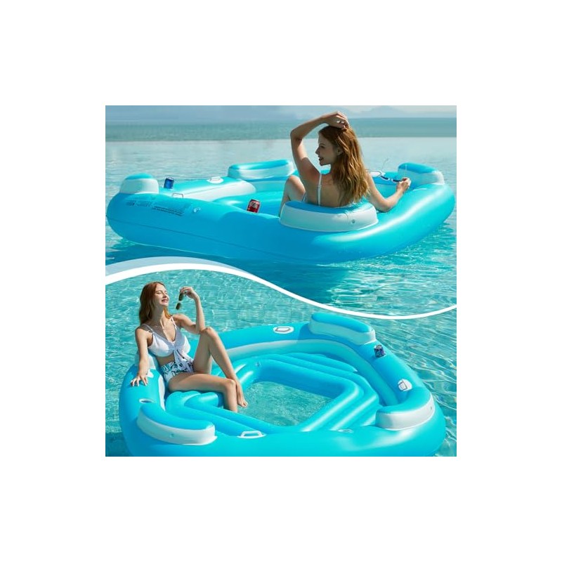 Jasonwell Floating Island Pool Float - Giant Inflatable Multi Person