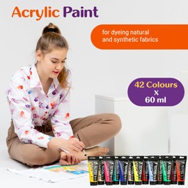 7 Artists Acrylic Black Fabric Paint 60 ml - Fabric Paint Permanent for Clothes - Non-Toxic Silk Paint for Children - Fabric & Textile Paints - Fabric Paint for Clothes - Easy Washed Hands