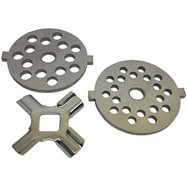 Food Grinder/Mincer Fine and Coarse Grinding Plates with A Cutter Blade. Compatible with FGA