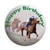 AK Giftshop Horse Racing Birthday Card With Badge