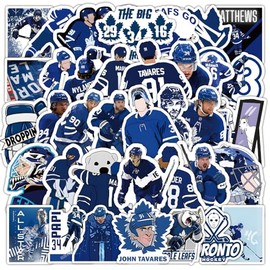 52 PCS Hockey Stickers Toronto Maple Leafs, Hockey Helmet Stickers, Waterproof Vinyl Sticker Decal Pack for Teens, Adults, Laptop, Water Bottles, Party Favors