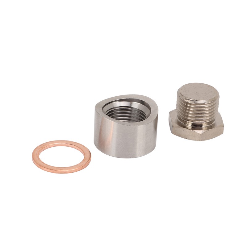 Oxygen Sensor Adapter Metal Mounting Bung Plug Gasket Fittings Auto