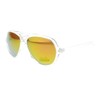 Plastic Aviator Sunglasses Clear Frame Orange Mirror Lens